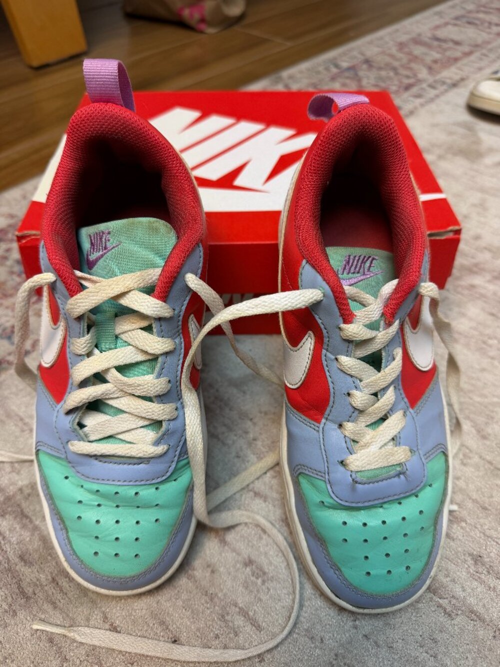 Nike Kids Borough Low Recraft Size 4y Big Kids In Good Shape!